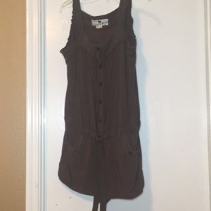 Show off those legs on this brown romper!